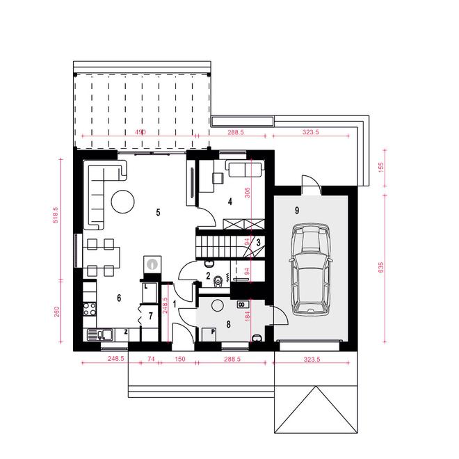 Daktyl II z garażem 1-st. [A]