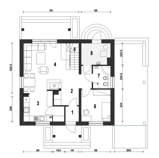 Gajówka z wiatą [A1]