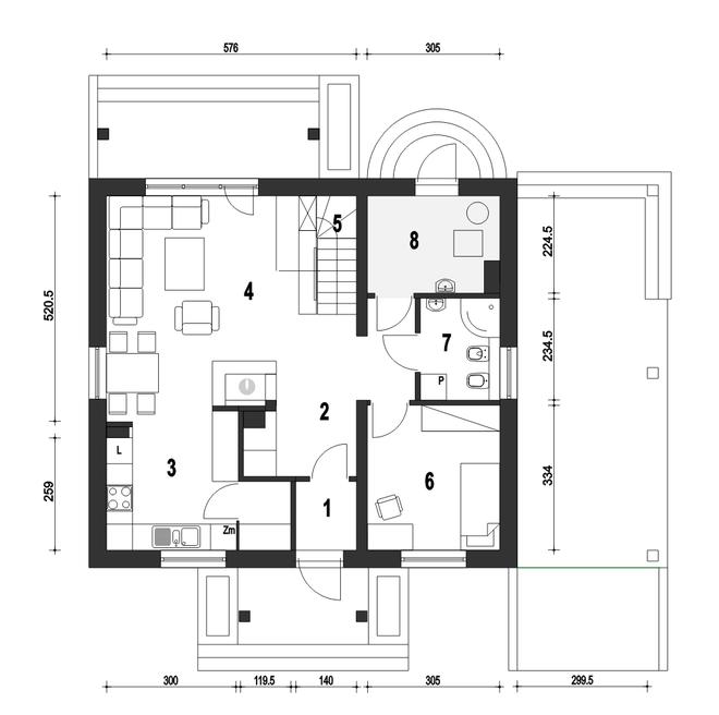 Gajówka z wiatą [A1]