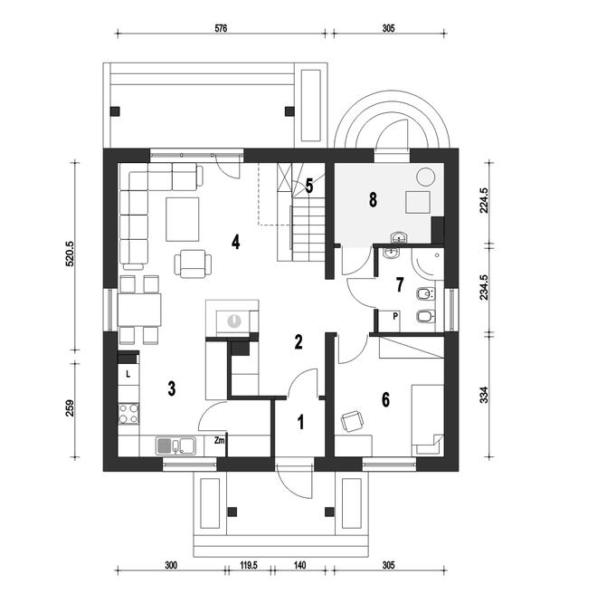 Gajówka bez garażu [B]