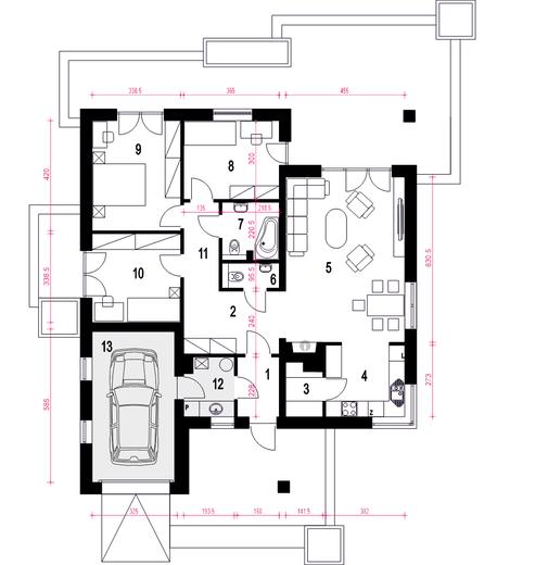 Kalcyt II z garażem 1-st. [A]
