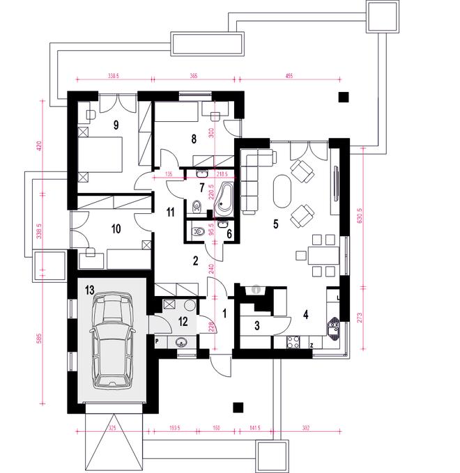 Kalcyt II z garażem 1-st. [A]