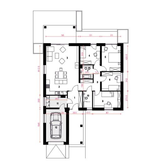 Tatarak z garażem 1-st. [A]