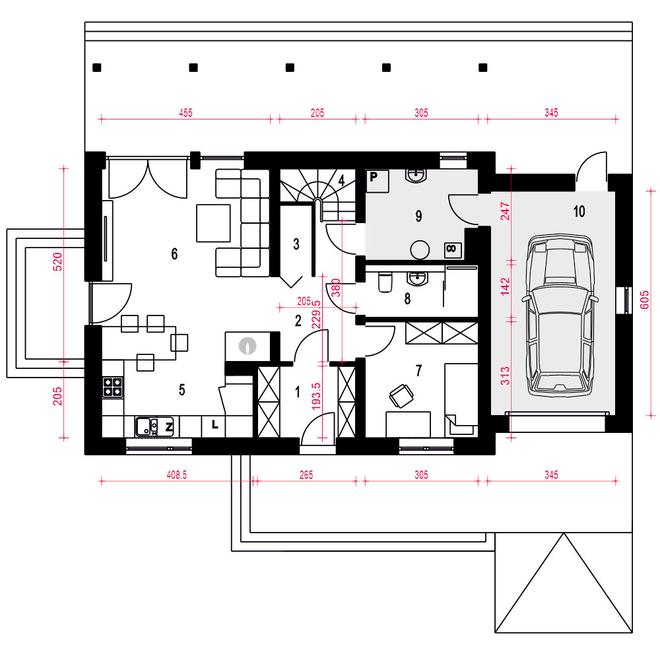Rodzynka z garażem 1-st. [A]