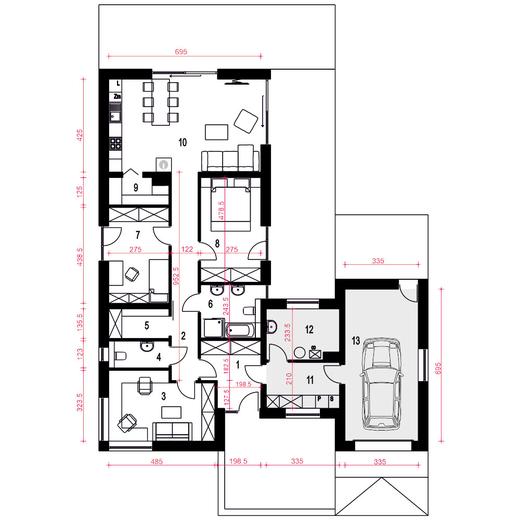 Pleszka z garażem 1-st. [A]