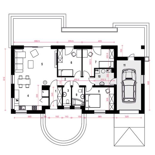 Jarzębina z garażem 1-st. [A]