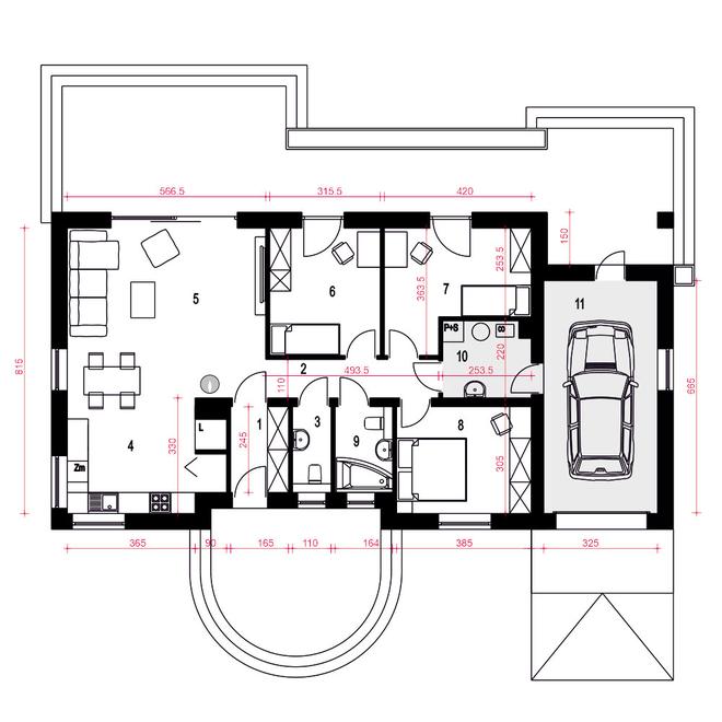 Jarzębina z garażem 1-st. [A]