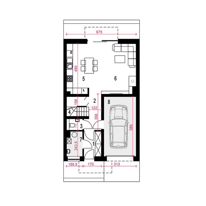 Aida z garażem 1-st. [A-SZ]