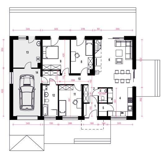Majka z garażem 1-st. [A]