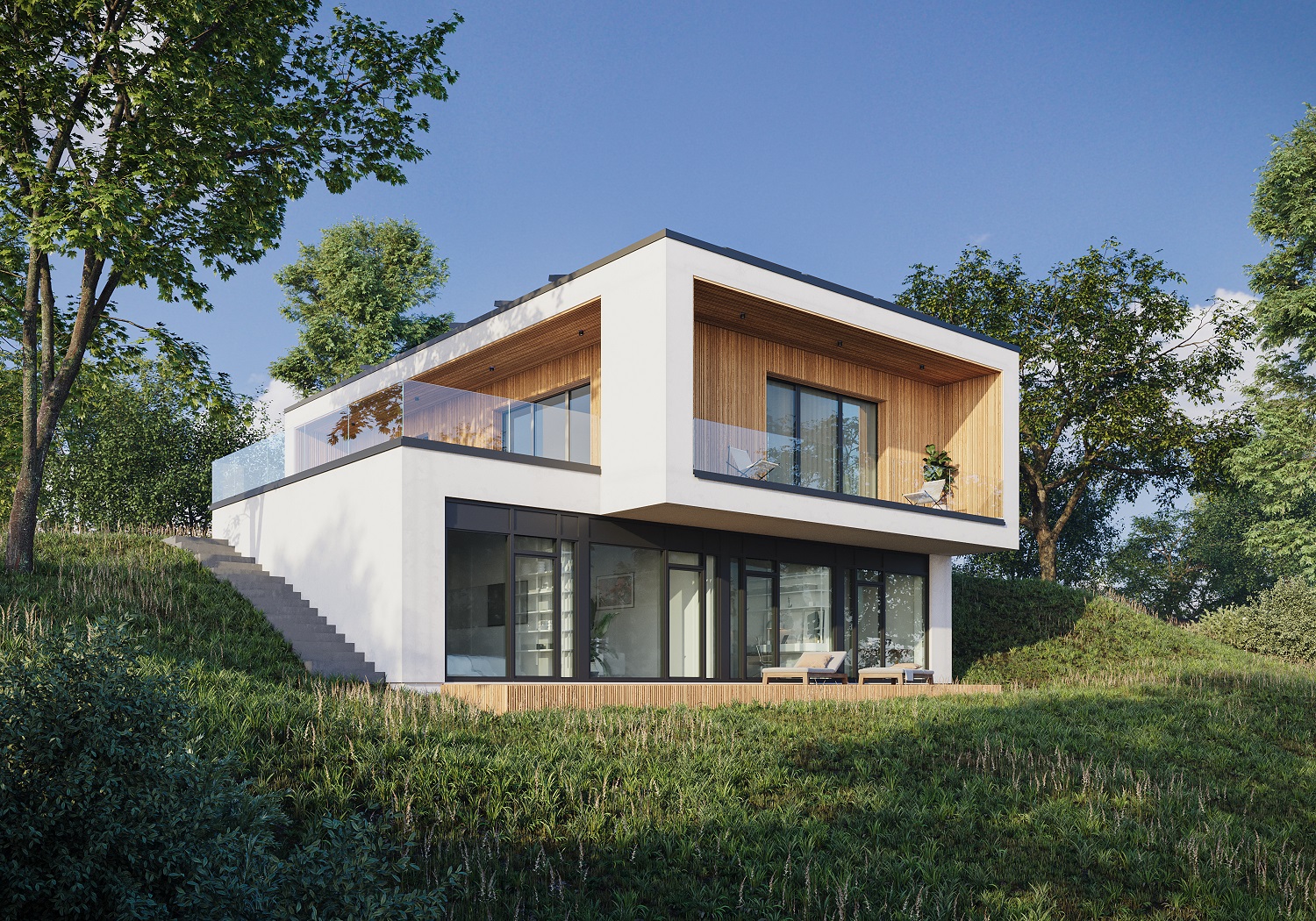 Projekt domu Murator Dom na skarpie (z wentylacją mechaniczną i rekuperacją)