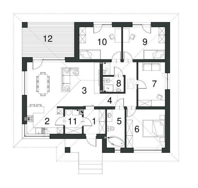 Projekt domu EG-106 wariant I