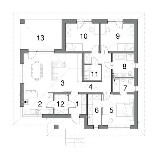 Projekt domu EG-106 wariant II