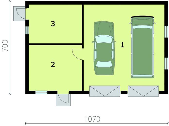 Garaż / Budynek gospodarczy G195 (drewniany)