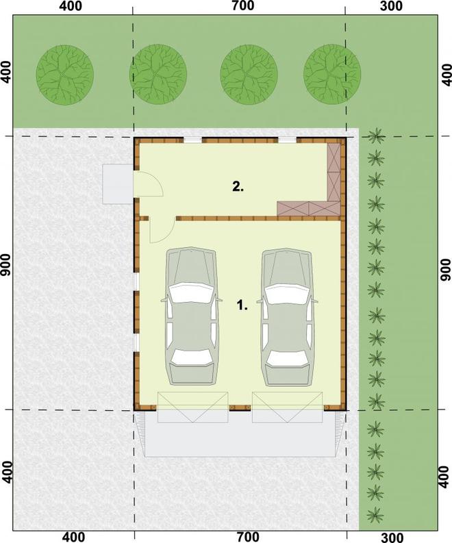 Garaż / Budynek gospodarczy G1A (drewniany)