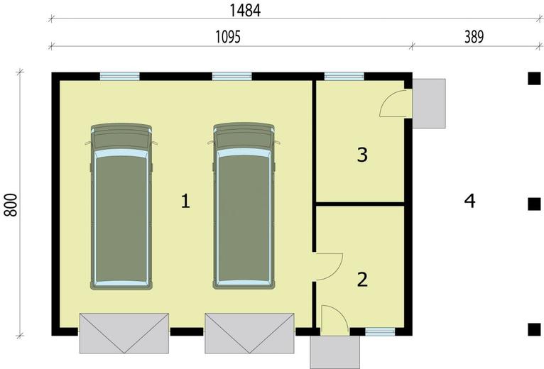 Budynek gospodarczy / Garaż G210