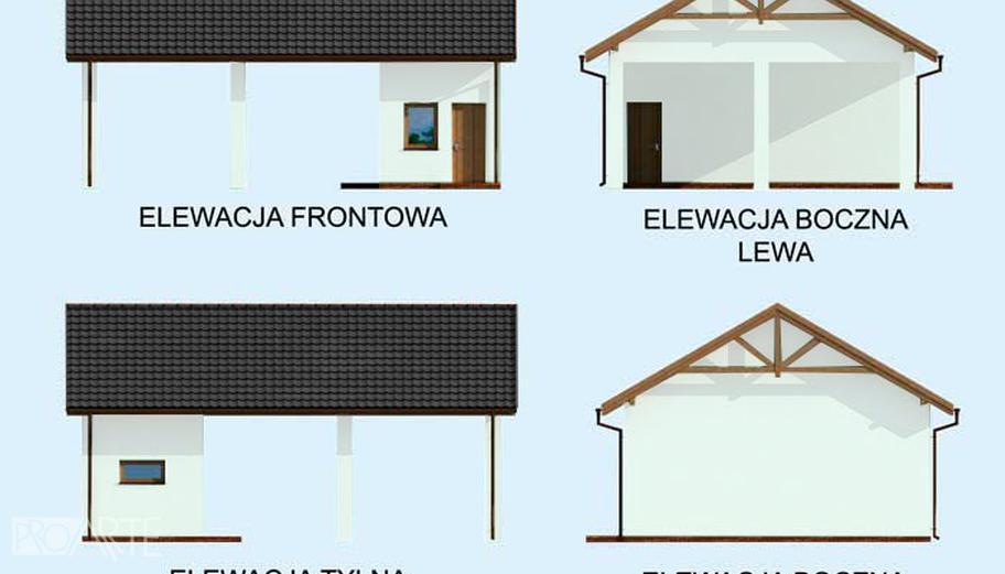 Wiata garażowa z częścią gospodarczą / Budynek  gospodarczy G211 (drewniany)