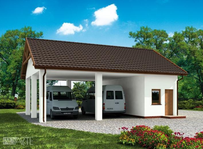 Wiata garażowa z częścią gospodarczą / Budynek  gospodarczy G211 (drewniany)