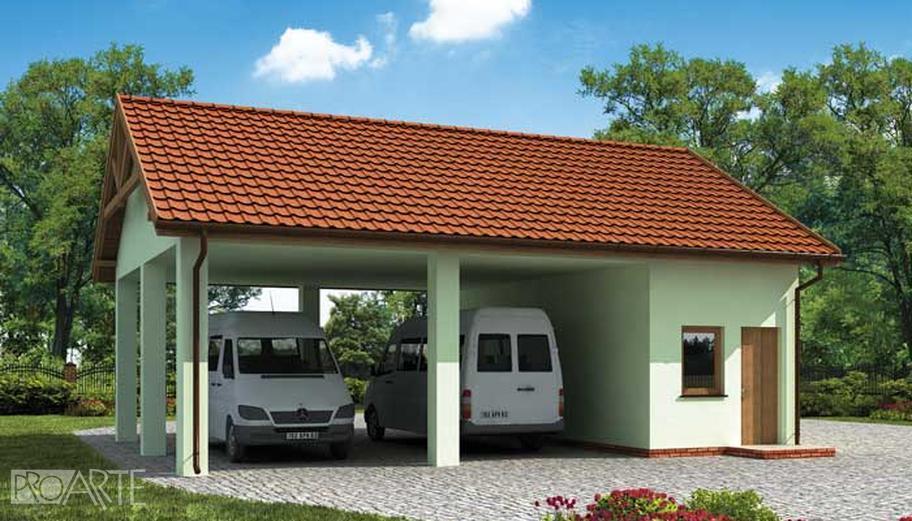 Wiata garażowa z częścią gospodarczą/ Budynek  gospodarczy G211