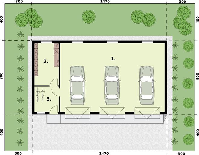 Budynek gospodarczy / Garaż G250