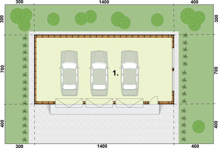 Budynek gospodarczy / Garaż G270 (drewniany)