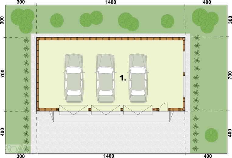 Budynek gospodarczy / Garaż G270 (drewniany)