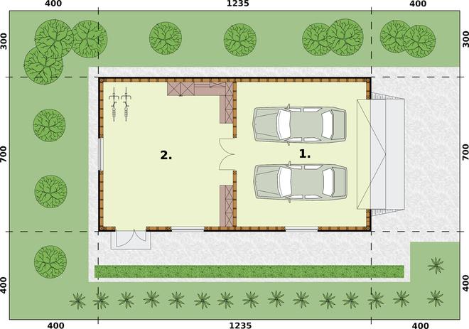 Garaż / Budynek gospodarczy G318 (drewniany)