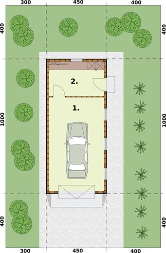 Garaż / Budynek gospodarczy G340 (drewniany)