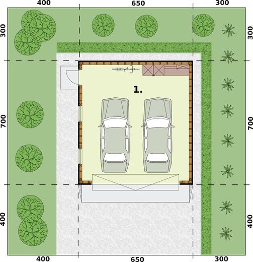 Garaż / Budynek gospodarczy G350 (drewniany)