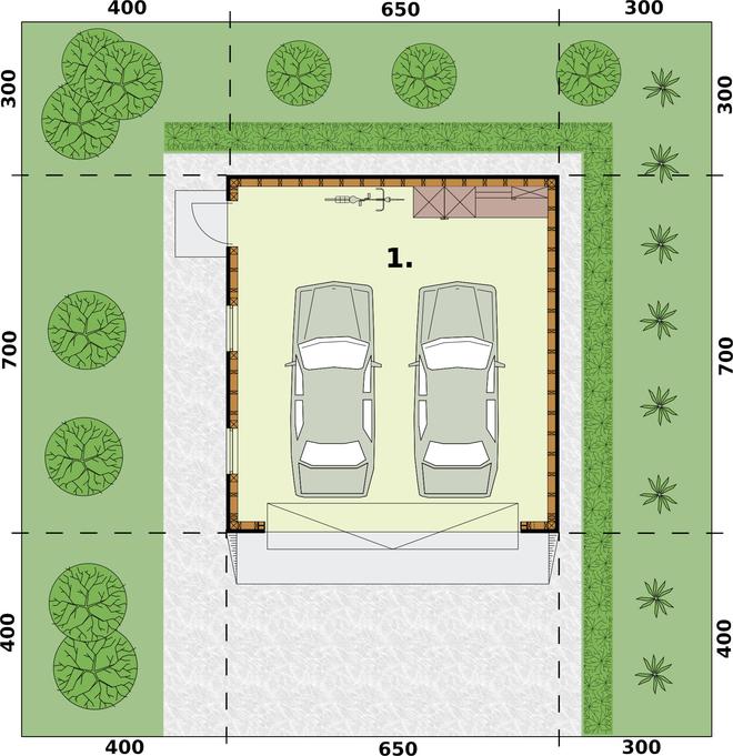 Garaż / Budynek gospodarczy G350 (drewniany)