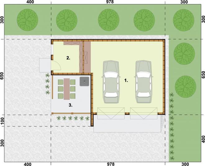 Garaż / Budynek gospodarczy G42 (drewniany)