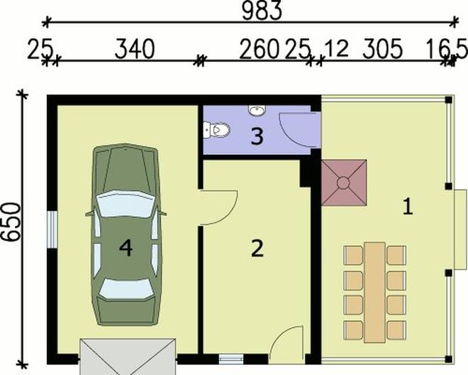Garaż / Budynek gospodarczy G56 (drewniany)