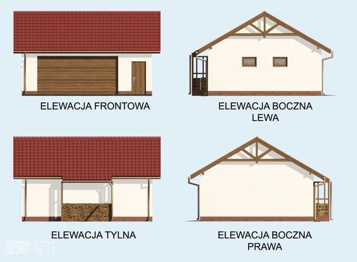 Garaż / Budynek gospodarczy G68 (drewniany)