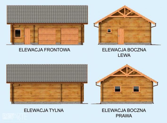 Garaż / Budynek gospodarczy G84 (z bali drewnianych)