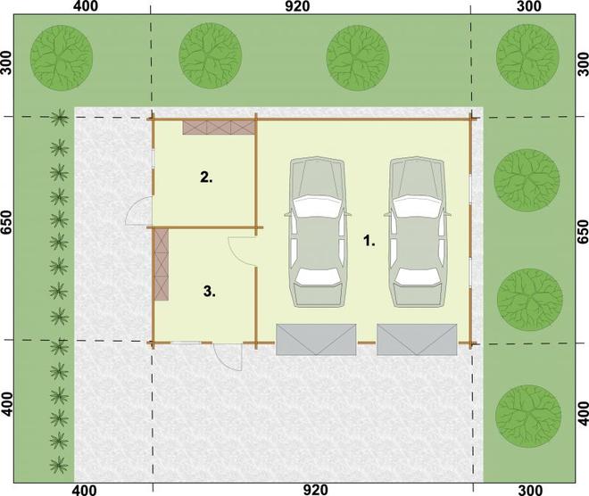 Garaż / Budynek gospodarczy G84 (z bali drewnianych)