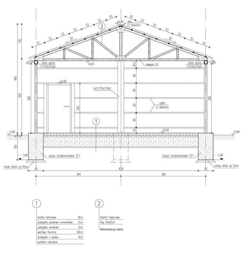 Budynek gospodarczy / Garaż (w konstrukcji stalowej) GB11