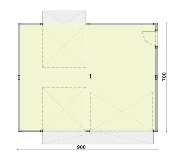 Budynek gospodarczy / Garaż (w konstrukcji stalowej) GB11