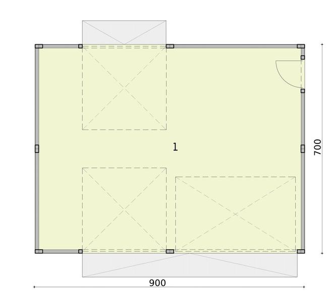 Budynek gospodarczy / Garaż (w konstrukcji stalowej) GB11
