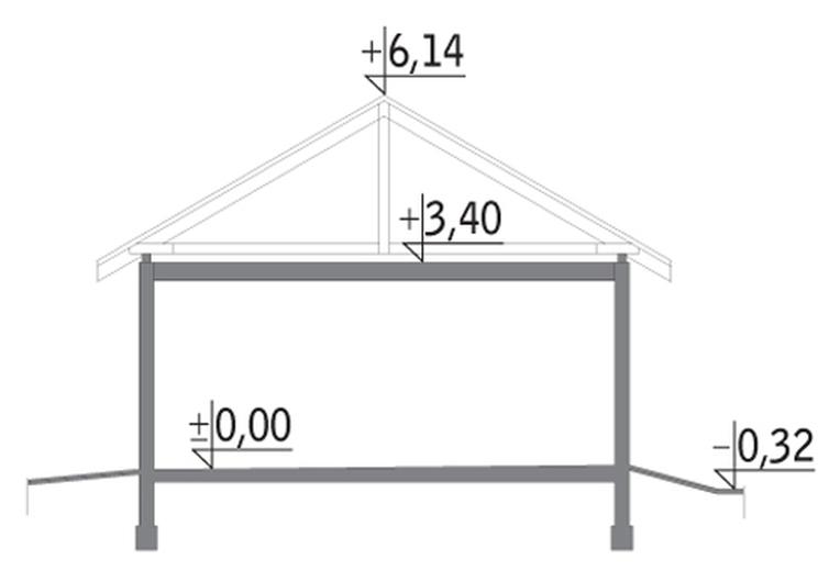 Budynek garażowo-magazynowy z wiatą GM03a