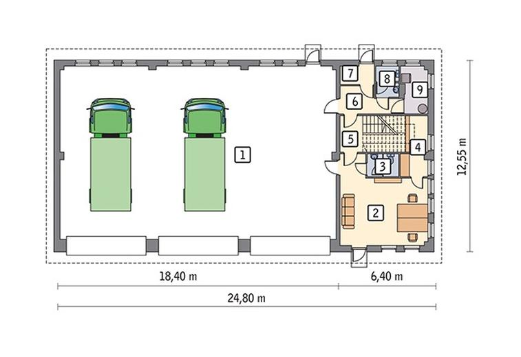 Budynek garażowo-magazynowy z pom. pomocniczymi GMC30f