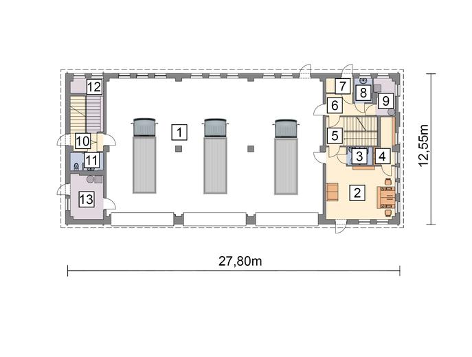 Budynek garażowo-magazynowy z pom. pomocniczymi GMC30h