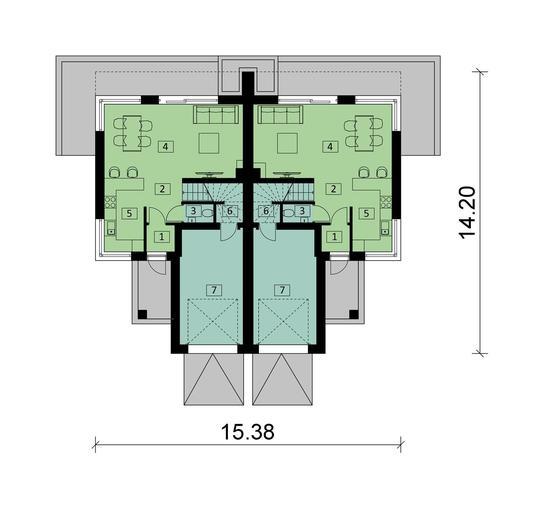 Projekt domu Ka28 (dwulokalowy / bliźniak)