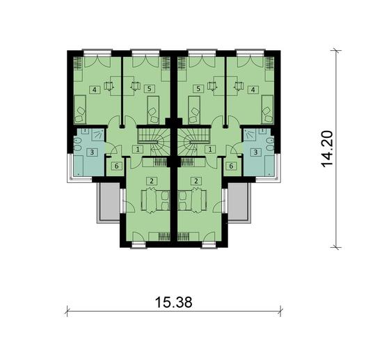 Projekt domu Ka28 (dwulokalowy / bliźniak)
