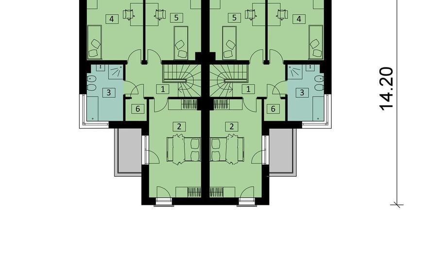 Projekt domu Ka28 (dwulokalowy / bliźniak)