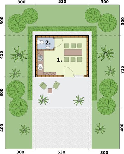 Kuchnia letnia / Budynek gospodarczy KL15 (drewniany)