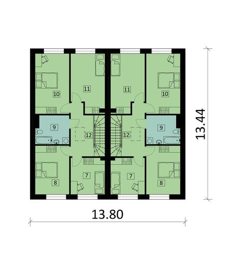 Projekt domu Ka145 (dwulokalowy / bliźniak)