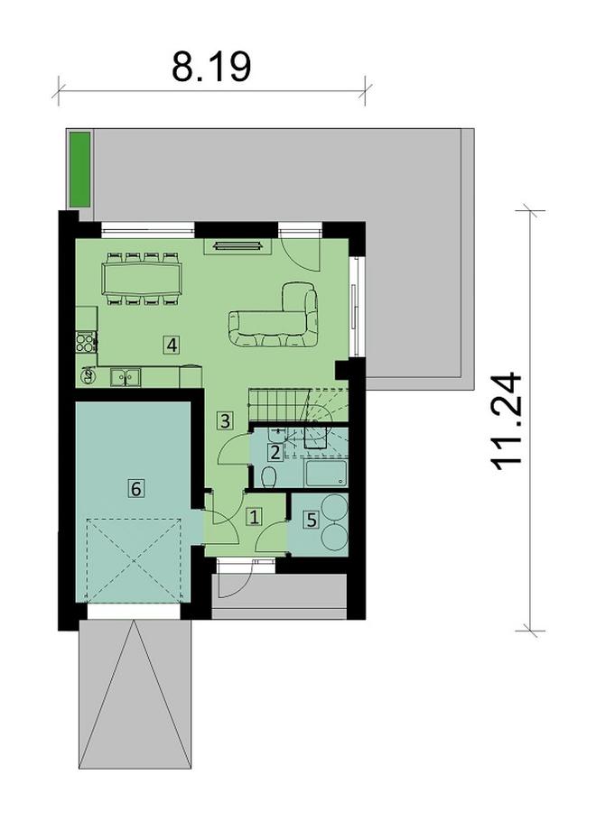 Projekt domu Ka228 S (segment)