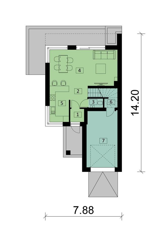 Projekt domu Ka28 S (segment)
