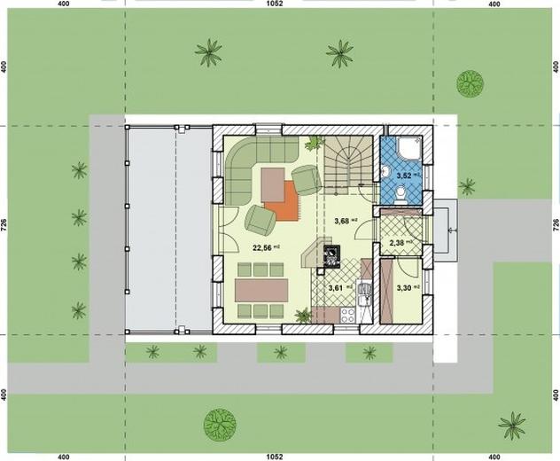 Projekt domu L-242 mur