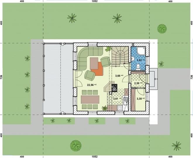 Projekt domu L-242 mur