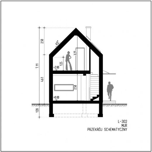 Projekt domu L-302 mur